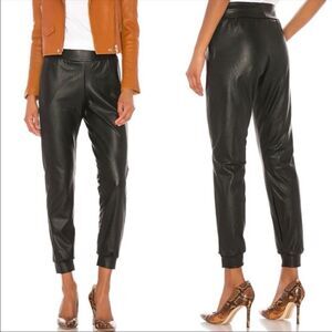 Commando Faux Leather Joggers Medium Black